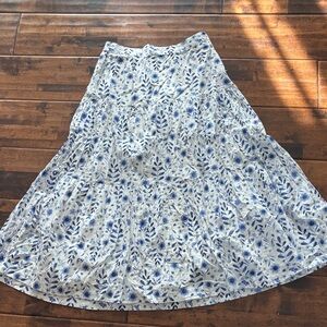 GAP Blue and White Floral A-Line Skirt